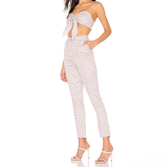 NWOT REVOLVE ABOUT US Raye Cami Top Gingham S - Picture 2 of 3